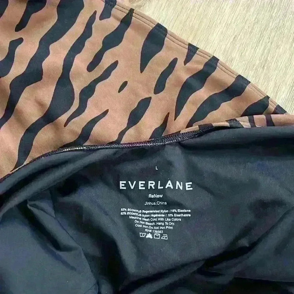 Everlane renew brown black animal print The Square-Neck One-Piece swimsuit - Picture 7 of 7